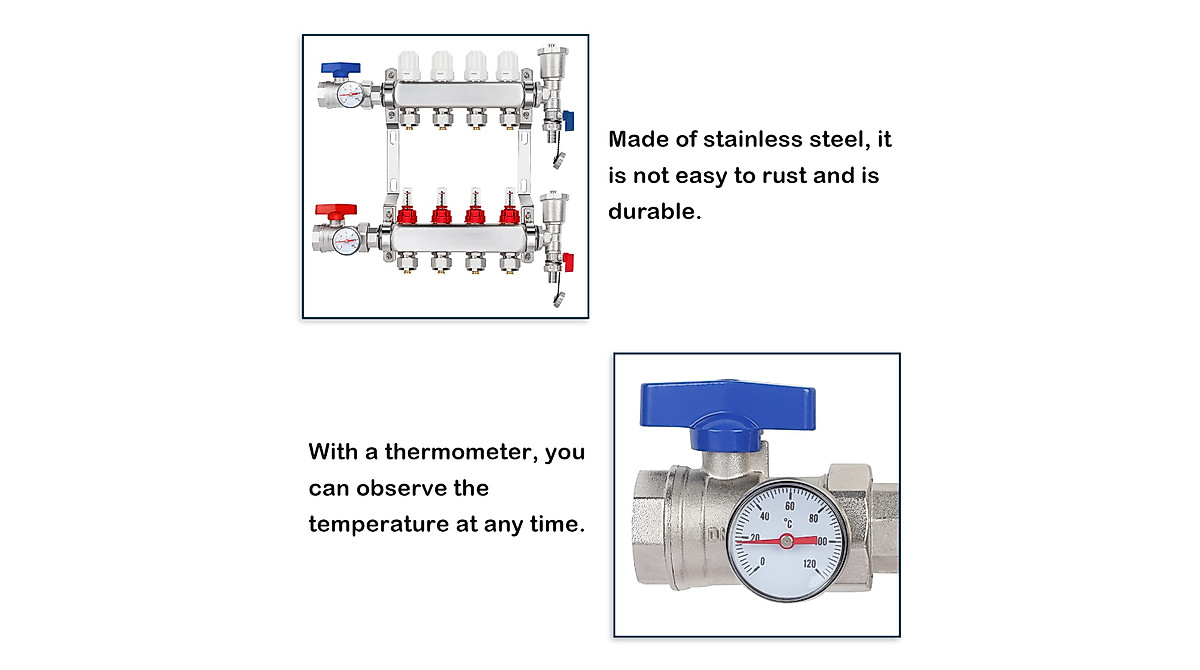 GCCSJ 4 Loops PEX Manifold for Efficient Floor Heating