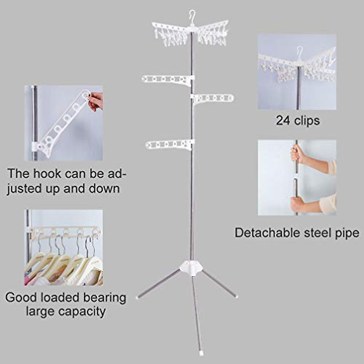 BAOYOUNI Foldable Clothes Drying Rack - Portable & Adjustable