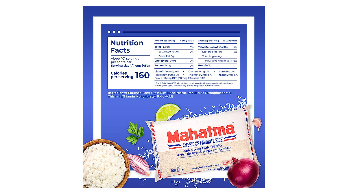Mahatma Extra Long Grain White Rice - 10 Pound Pack