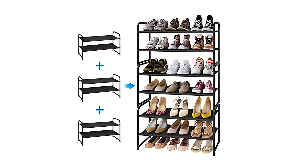 Adjustable 2-Tier Shoe Rack - Expandable Organizer