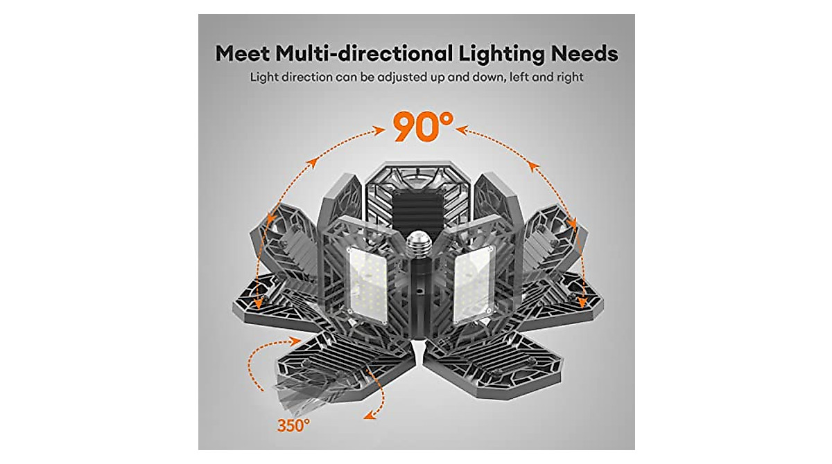 180W Deformable LED Garage Lights | Bright 14000LM Ceiling Lighting