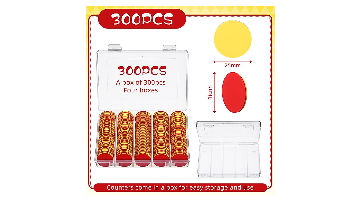Two Color Math Counters for Kids - 300 Pcs Educational Set