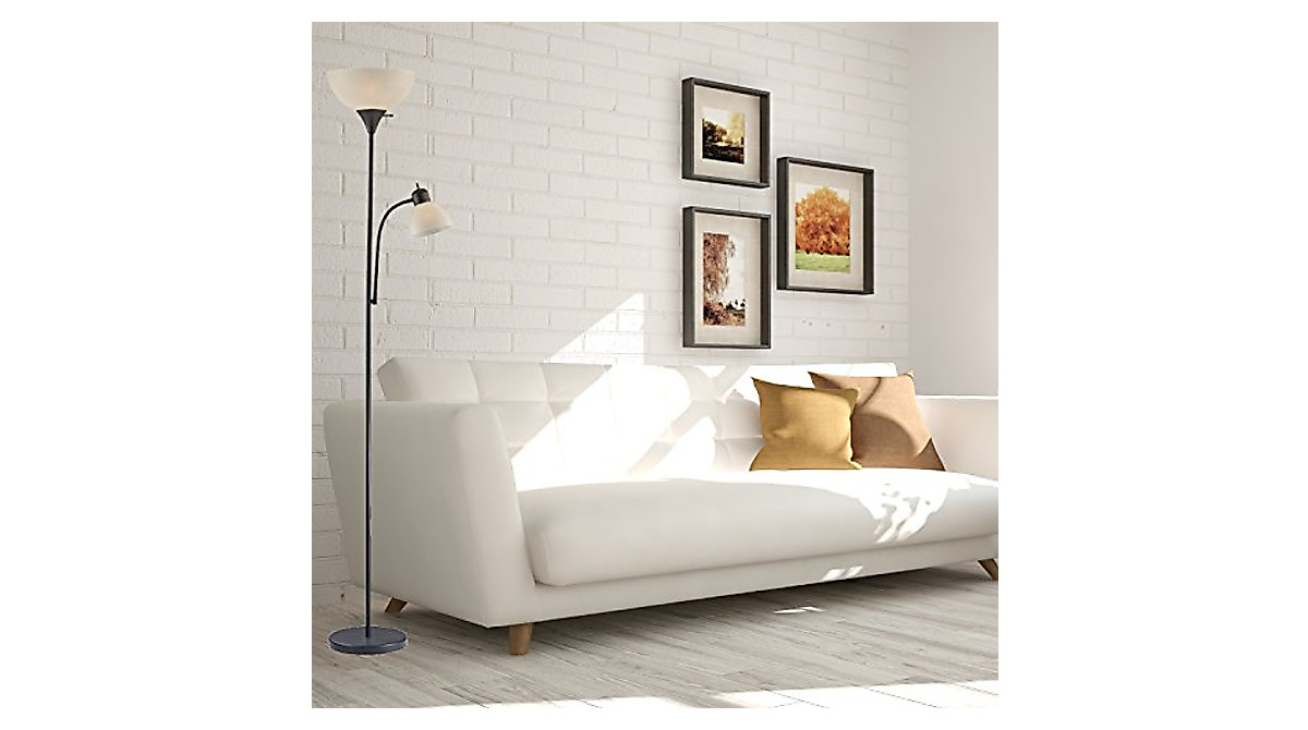 Adjustable Black Floor Lamp with Reading Light by LIGHTACCENTS