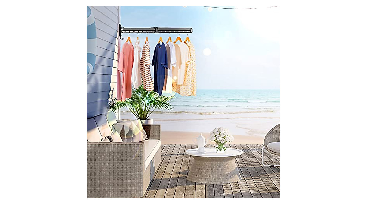 New-Star Wall-Mounted Folding Clothes Drying Rack for Small Spaces