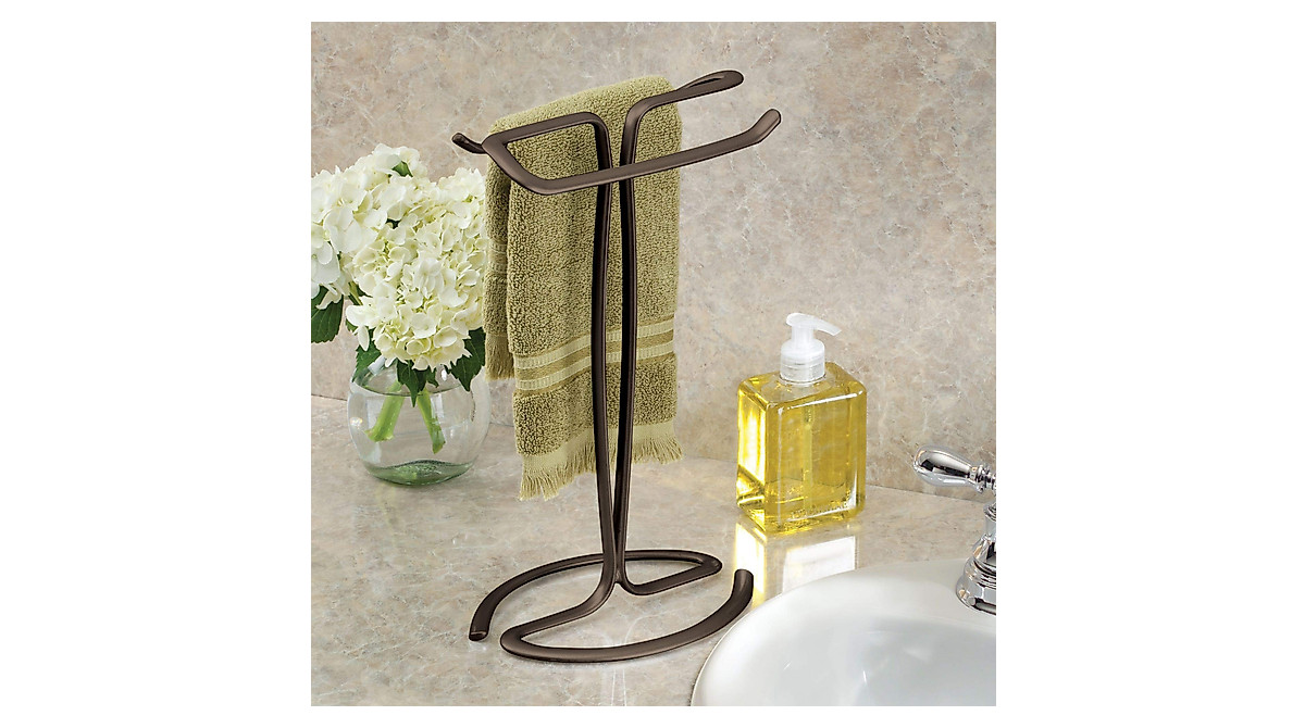 IDesign Metal Hand Towel Rack, The Axis Collection - Holds