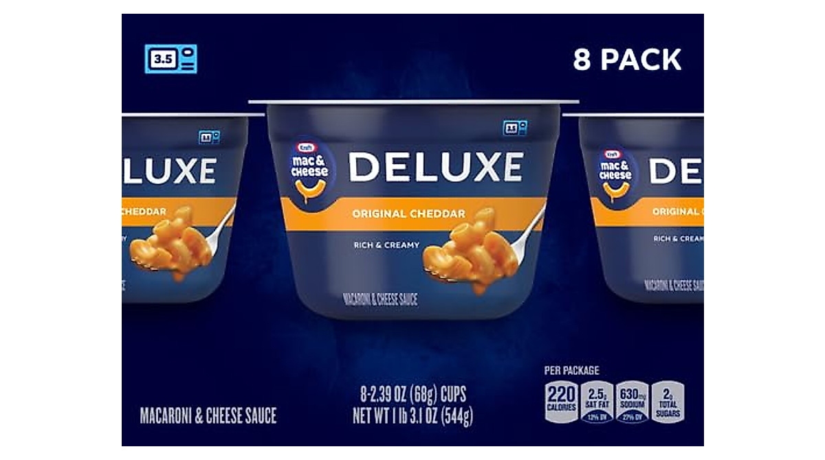 Kraft Deluxe Mac & Cheese Cups - Easy Microwavable Dinner