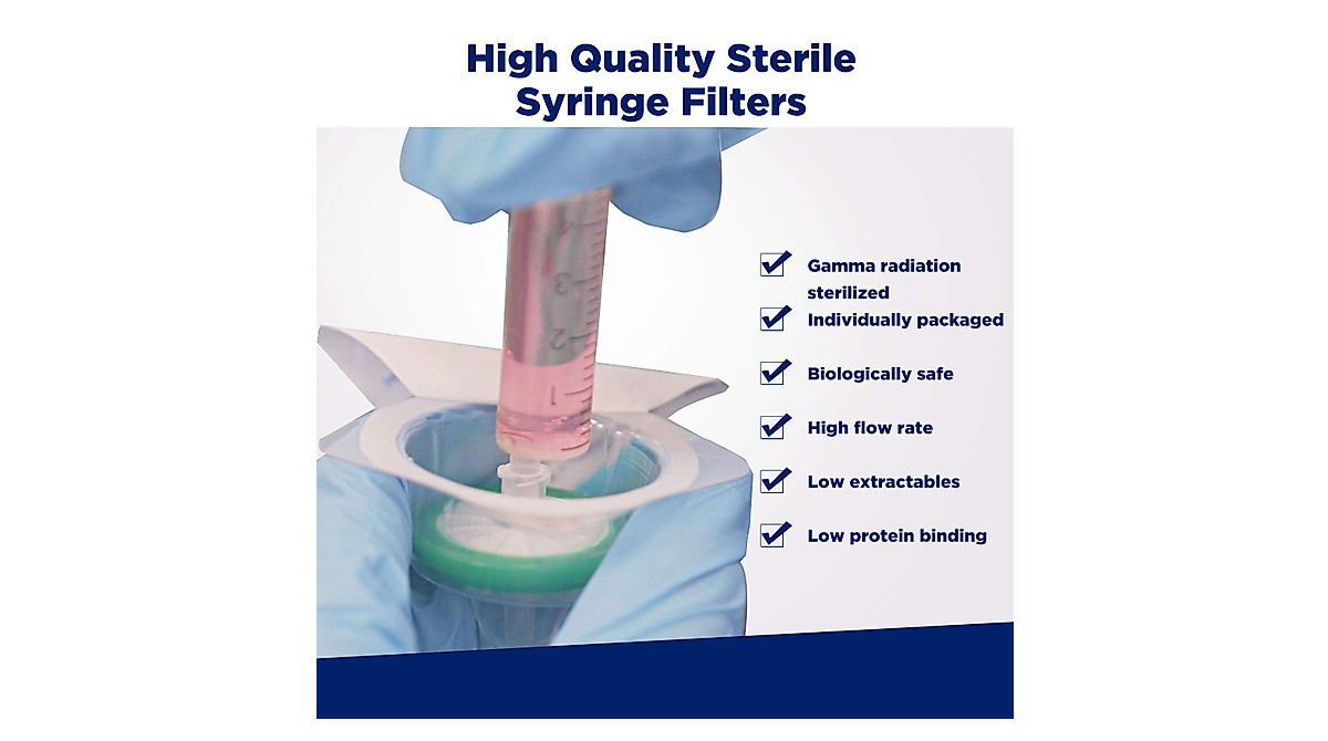 Sterile PES Syringe Filters 0.22µm for Lab & Biotech | Membrane Solutions