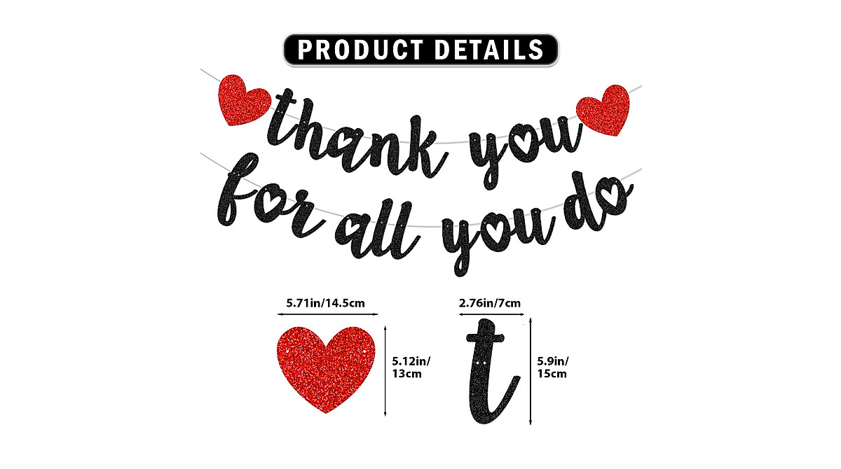Black Thank You Teacher Banner - Celebrate Appreciation