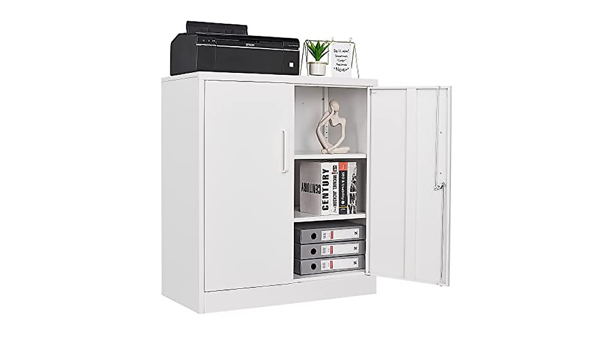 Secure Lockable Metal Storage Cabinet with Adjustable Shelves