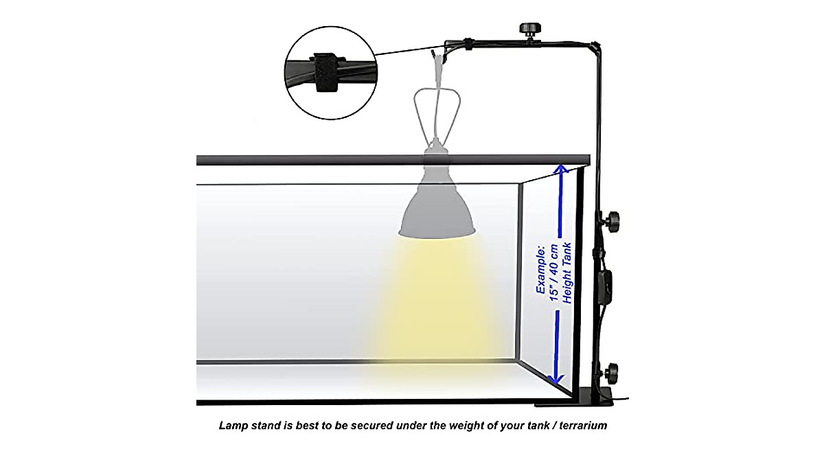 Kadako Reptile Lamp Stand - Adjustable Metal Support for Terrarium ...