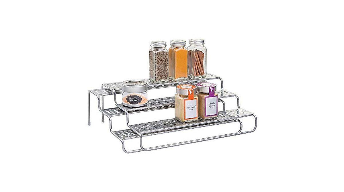iDesign Expandable 3-Tier Spice Rack for Kitchen