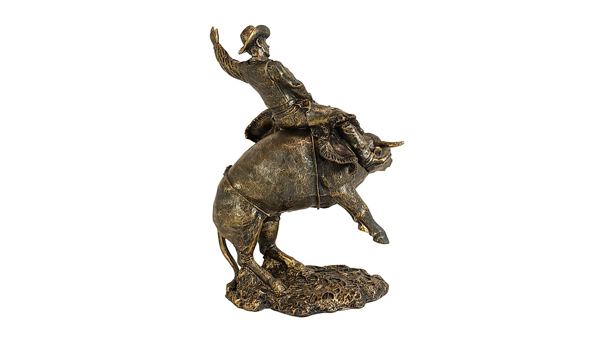 Ebros Rustic Western Rodeo Bull Rider Figurine - Wild West Accent