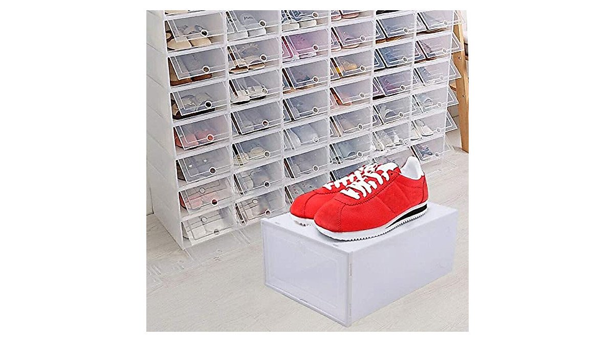 Stackable Clear Shoe Storage Box - 20 Pack Organizer
