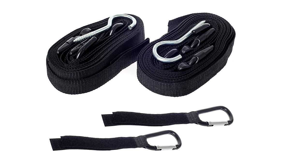 ZUJARA Double Kayak Storage Straps System - Space-Saving Garage Organizer
