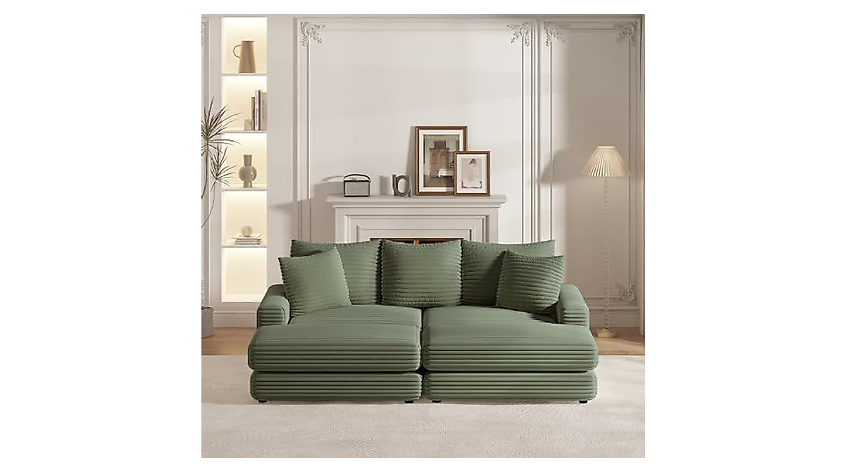 Modern ERYE Oversized Loveseat Sectional Sofa with Reversible Chaises