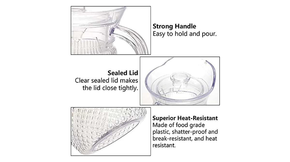 Lawei 50 Oz Acrylic Pitcher Set - BPA-Free & Heat-Resistant