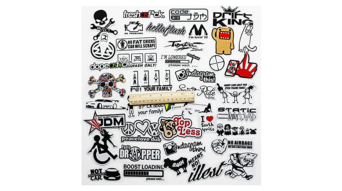 Funny Racing Decals - Reflective Stickers for All Surfaces