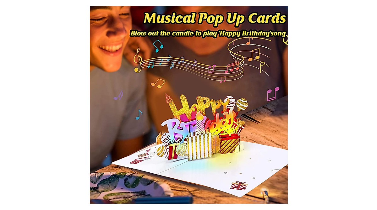 Dessie 3D Pop-Up Birthday Card With Blowable LED Light And Fireworks Perfect Happy Birthday Gift For Men Women And Kids - View #7