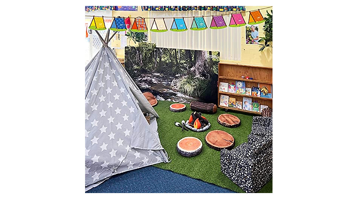 Woodland Pup Tents Cut-Outs for Classroom & Party Decor | 45 Pieces