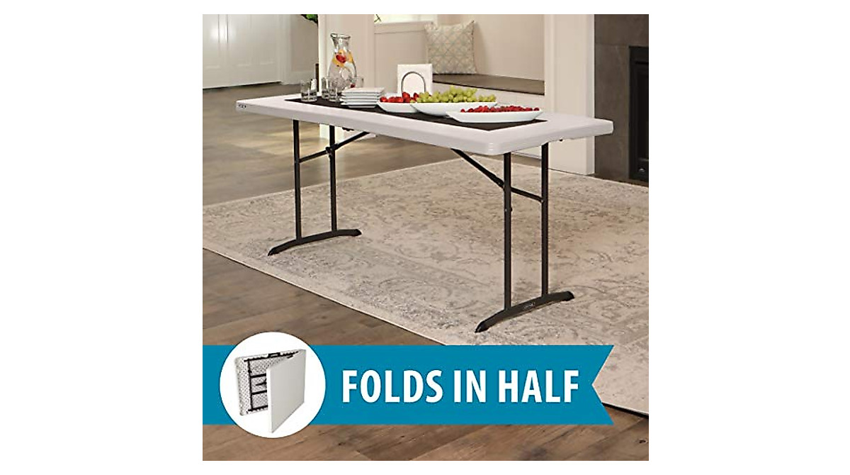 Lifetime 80382 Commercial Fold-In-Half Table - 6ft, Aluminum