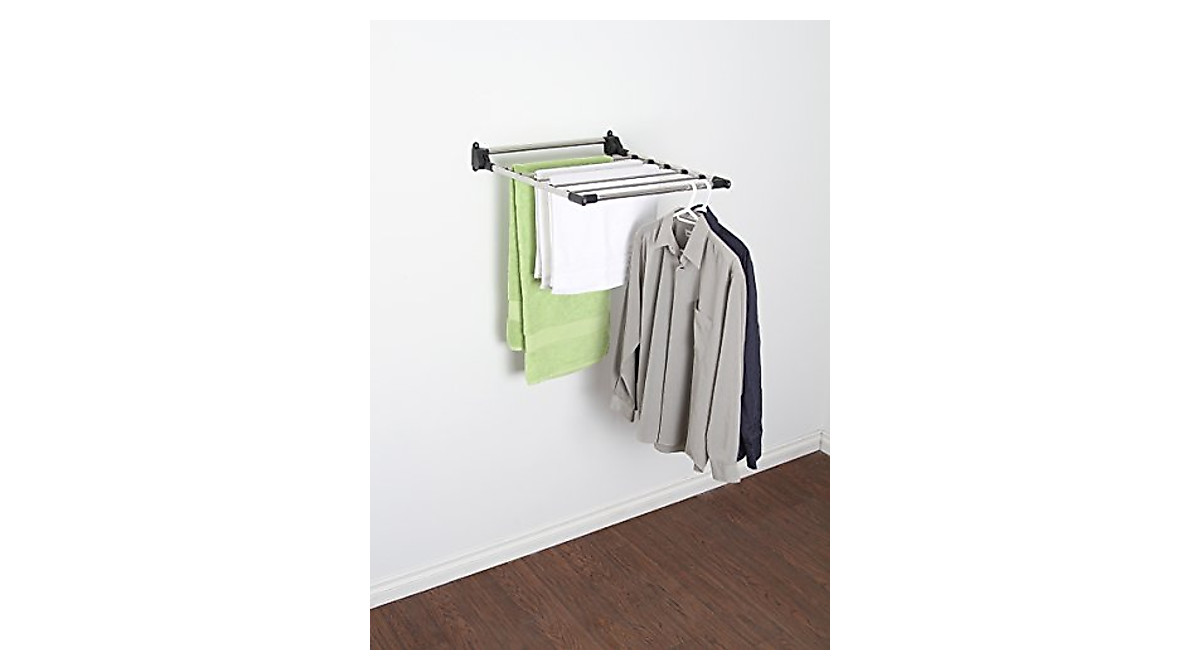 GreenWay Stainless Steel Wall Mount Drying Rack - Space Saving Laundry ...