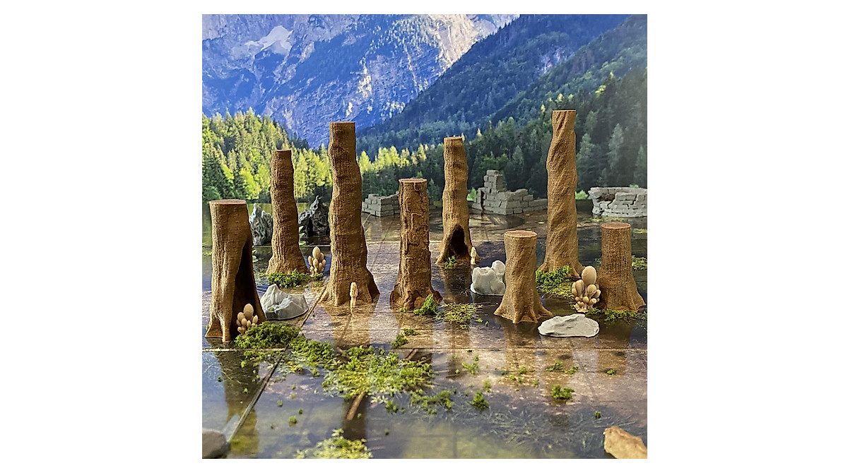 Extruded Gaming Forest Trees Set - Ideal for Fantasy RPGs