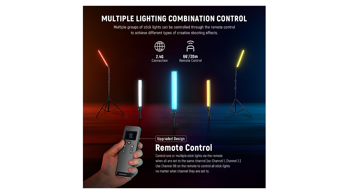 NEEWER LED Video Light Stick Kit - Perfect for Creators