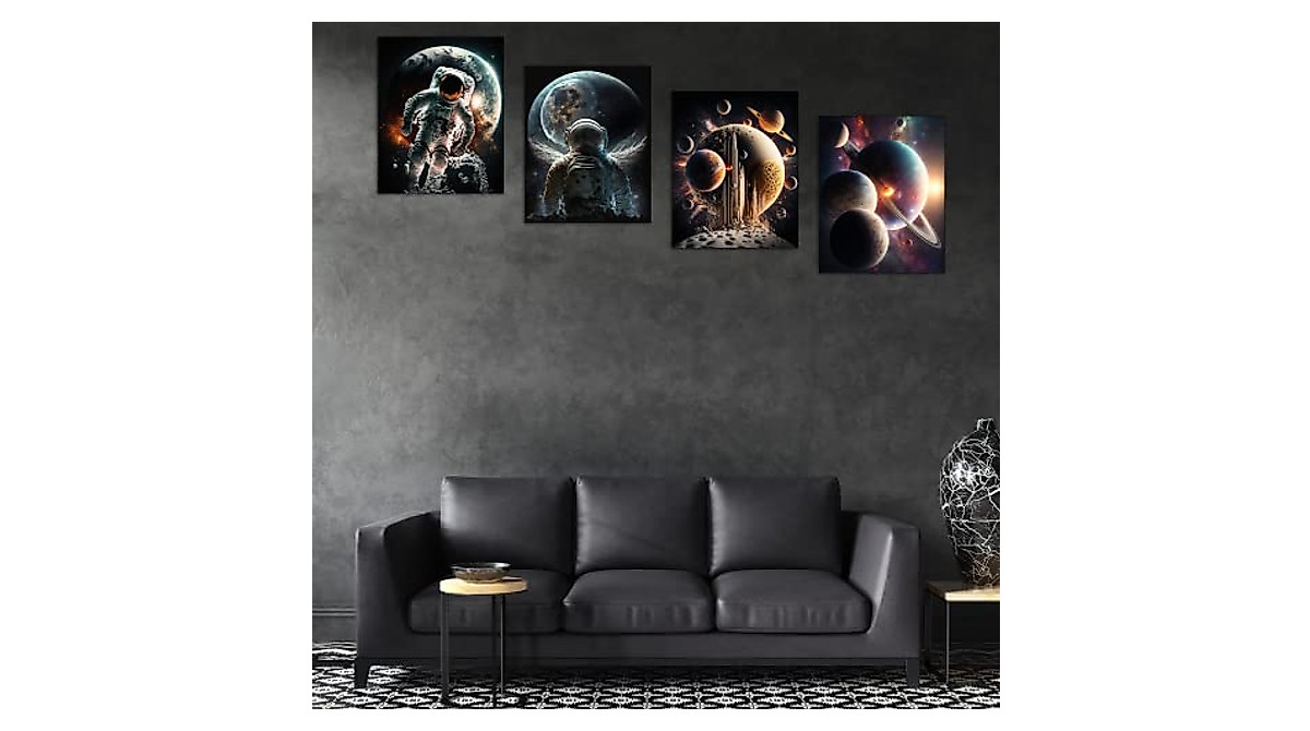 Galaxy Space Posters Set of 4 for Kids' Rooms - Nilem Design