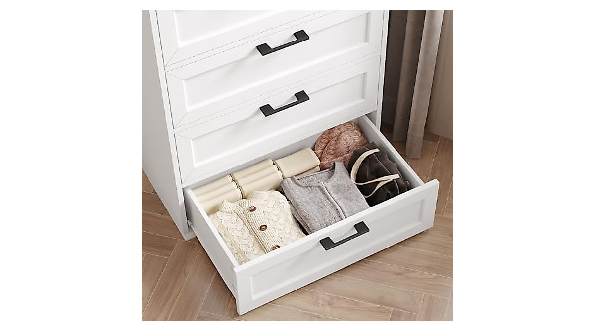 BOTLOG 6 Drawer White Dresser - Modern Storage Solution