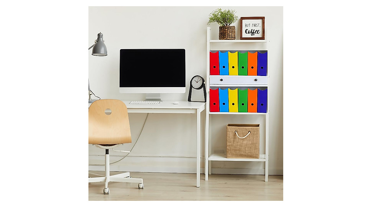 Evelots Set of 6 Colorful Magazine File Holders for Organized Workspace