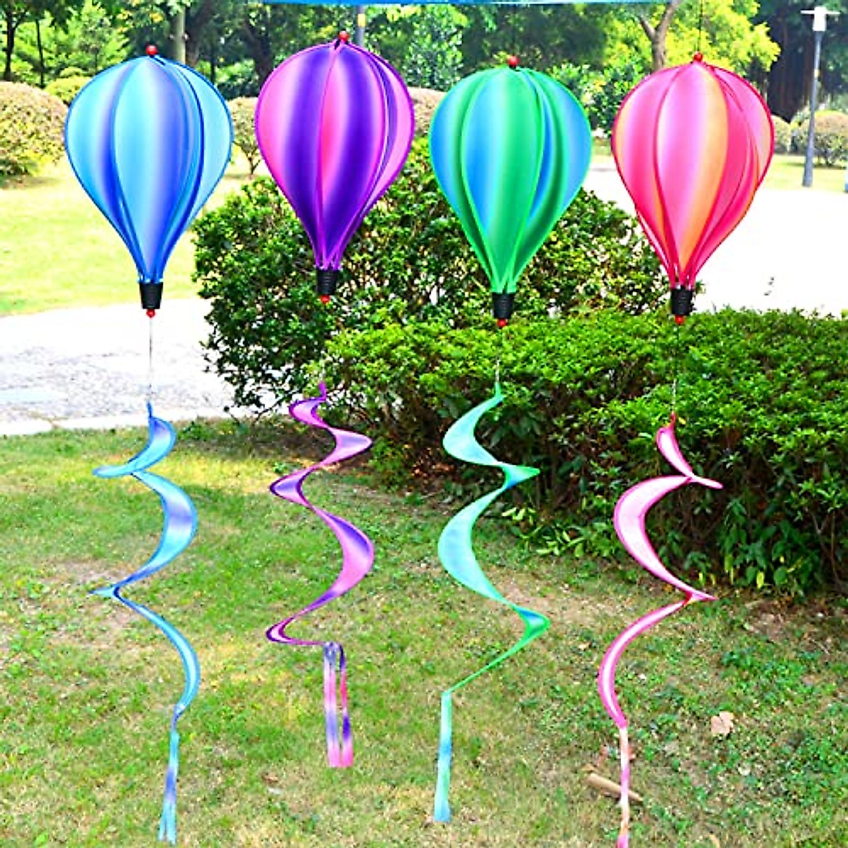 Vibrant 4-Pack Hot Air Balloon Wind Spinners for Garden & Outdoors