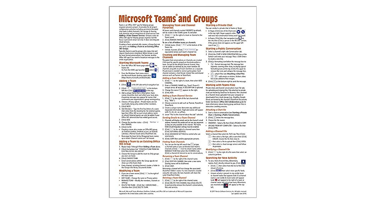 Microsoft Teams & Office 365 Groups Quick Reference Guide