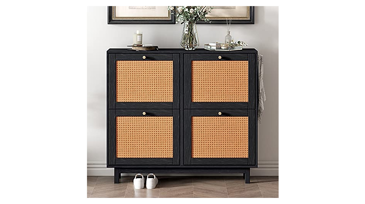 Merax Rattan Shoe Rack: Stylish & Functional Storage