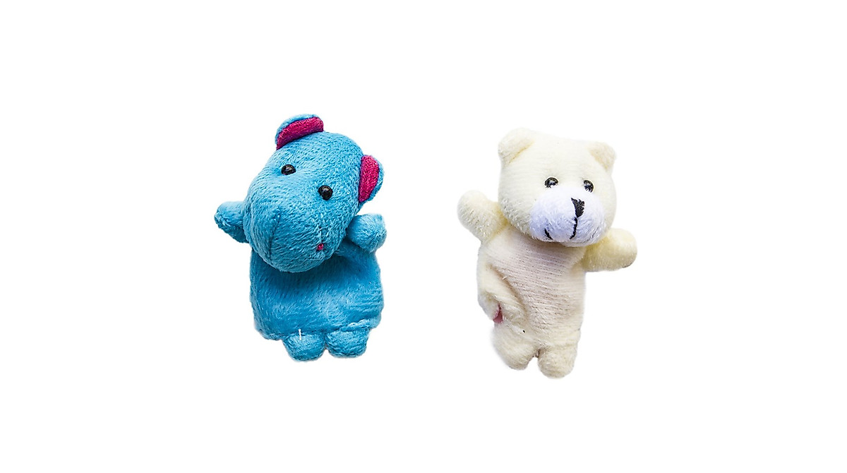 Super Z Outlet Velvet Animal Finger Puppets Set for Kids and Schools