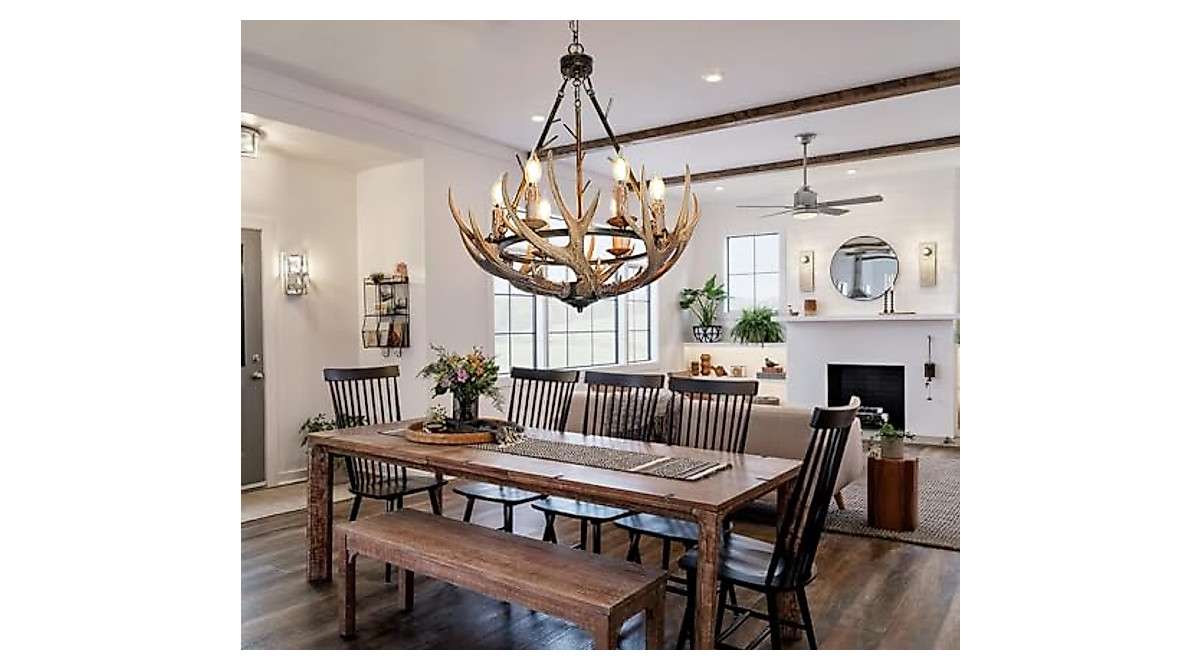 Debemenes Rustic Antler Chandelier - Vintage Farmhouse Lighting