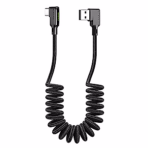 Aazon.co: 90 Degree Coiled Lightning Cable, 2 Pack IPhone Charger Cable For Apple Carplay