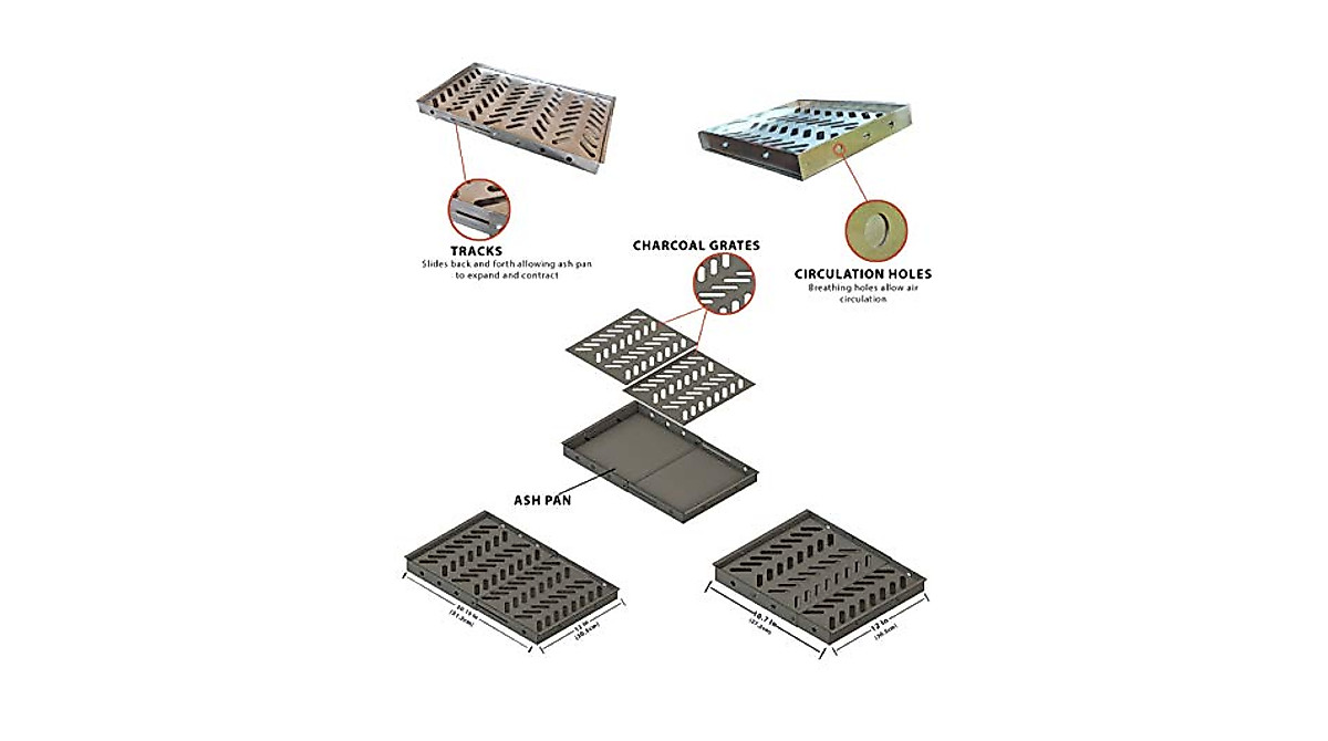 CHAR-PiT Universal Charcoal Grill Tray - Easy Conversion to Charcoal Flavor