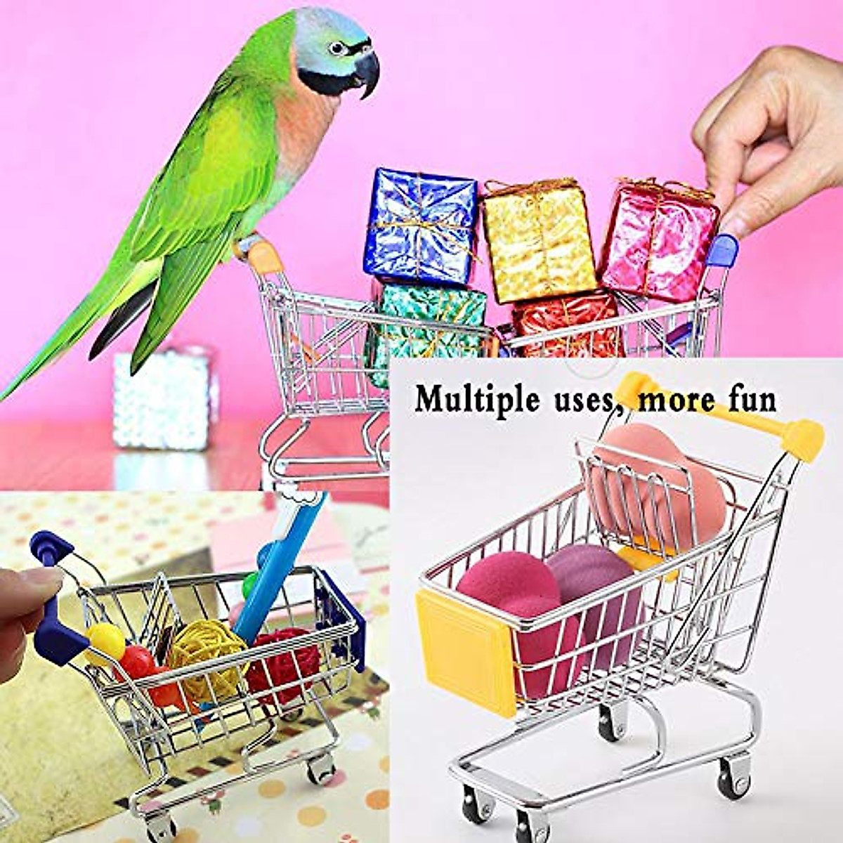 Mini Shopping Cart Set - 5 Durable, Vibrant Toy & Organizer Carts