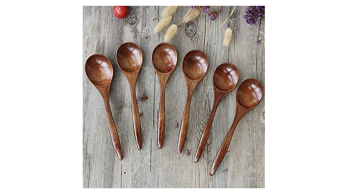 Handmade Wooden Spoons Set - ADLORYEA 6-Piece