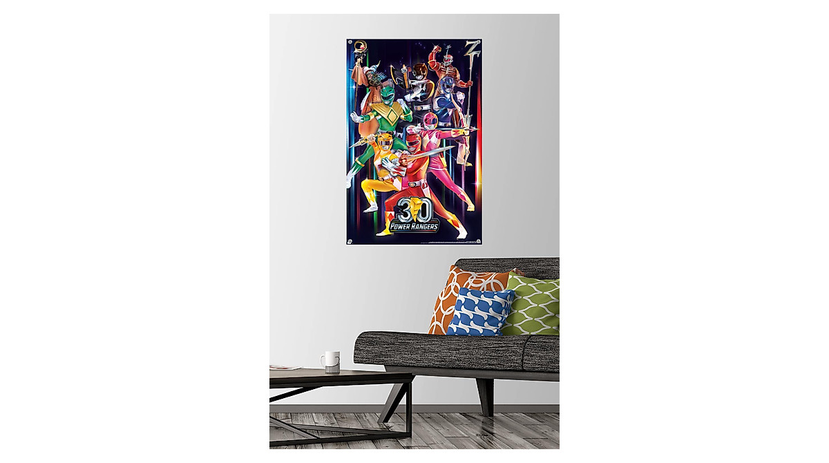 Power Rangers 30th Group Wall Poster with Push Pins