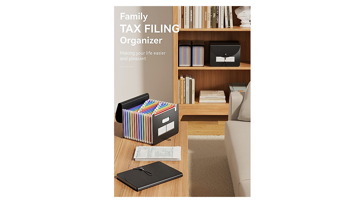 ABC Life Accordion File Organizer - 12 Pockets for Easy Filing