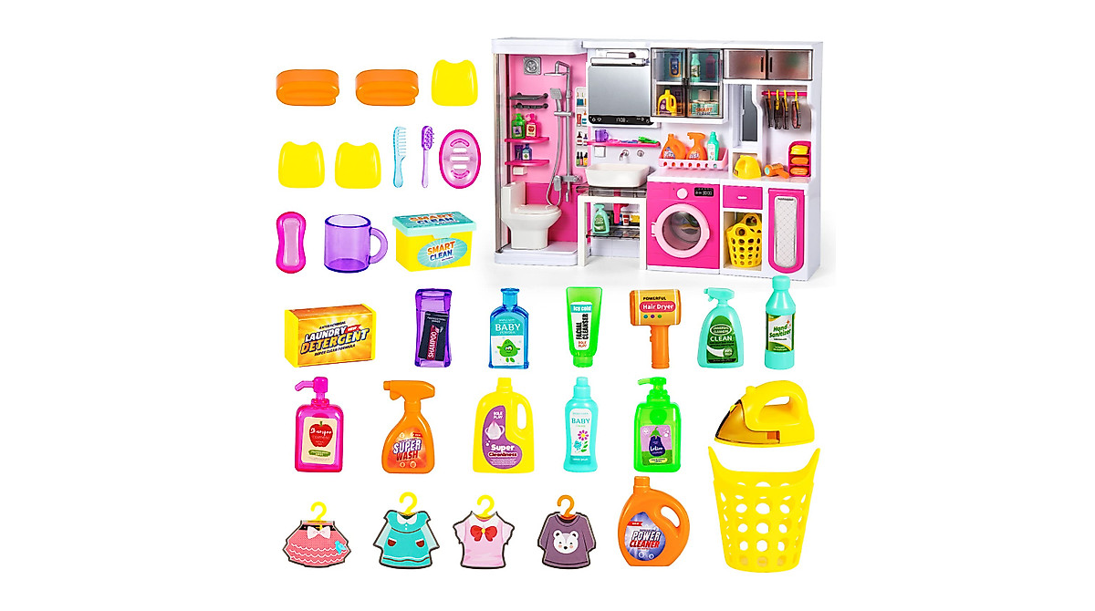 TEMI 4-in-1 Mini Bathroom Playset for Kids