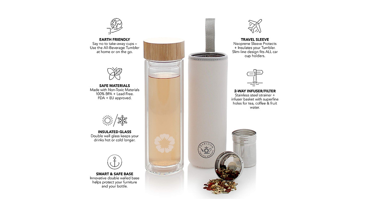 Teabloom All-Beverage Tumbler – Sustainable Infuser Bottle