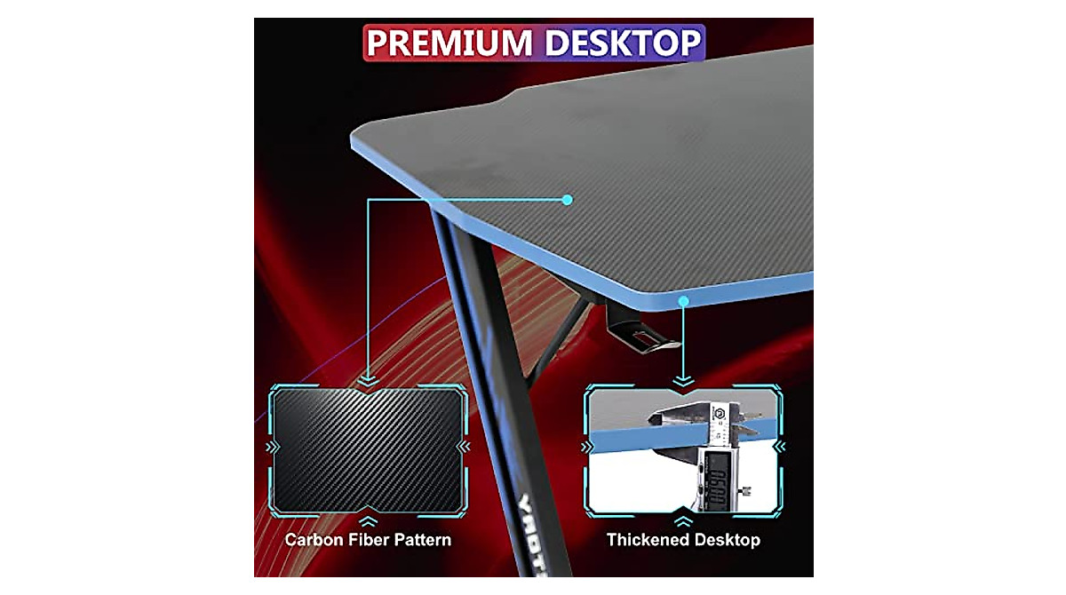 Yewuli 39.4'' Z-Shaped Gaming Desk - Small PC & Computer Desk