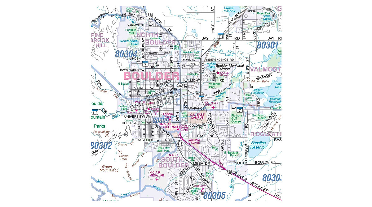 Metro Denver Wall Map - Laminated & Detailed 36