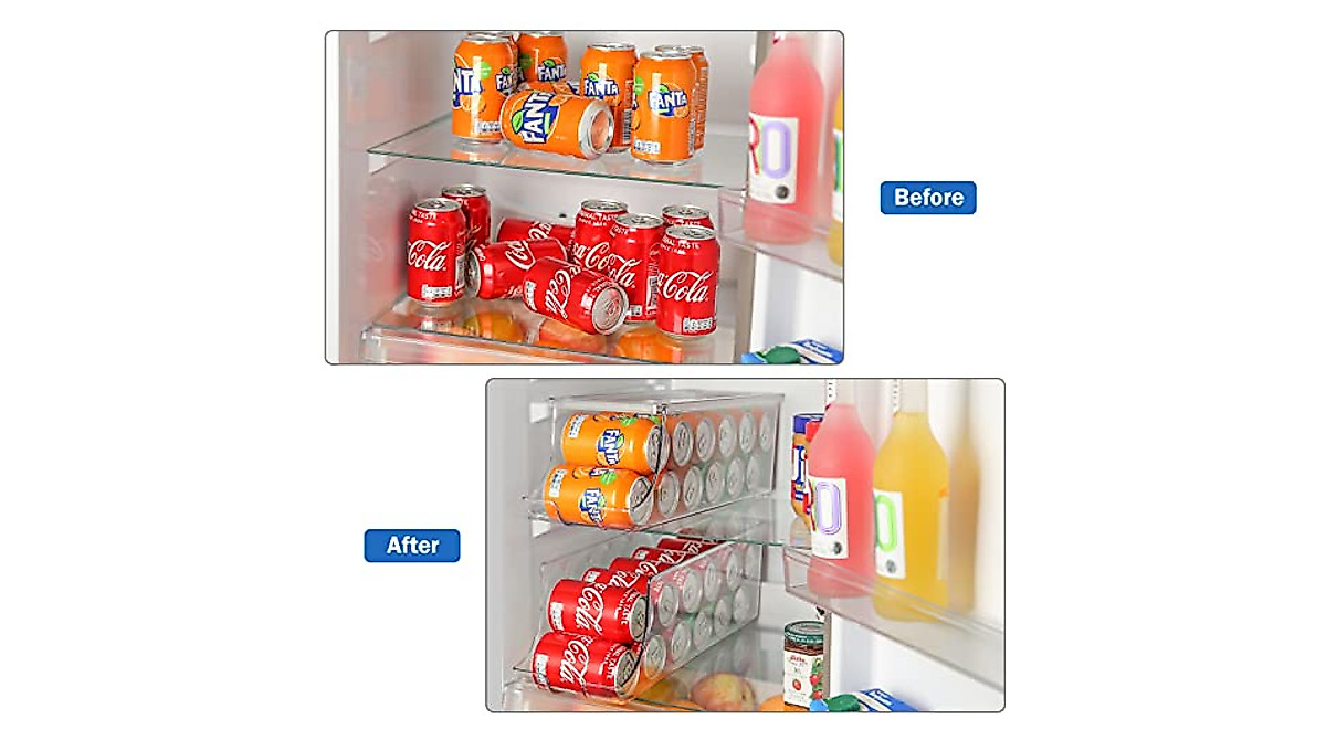 Puricon 2 Pack Soda Can Organizer Dispenser for Refrigerator & Pantry