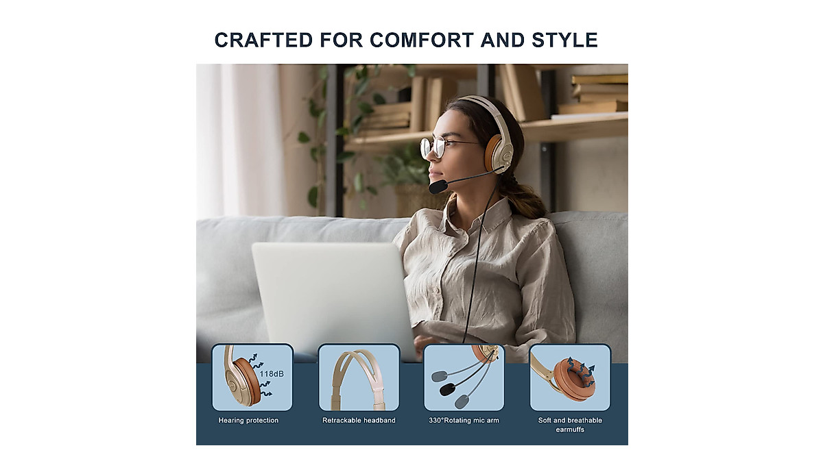 USB Headset Mit Geräuschunterdrückung - Für Homeoffice & Calls