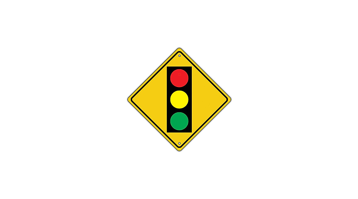 Traffic Light Ahead Sign - Durable 12x12 Aluminum Road Sign