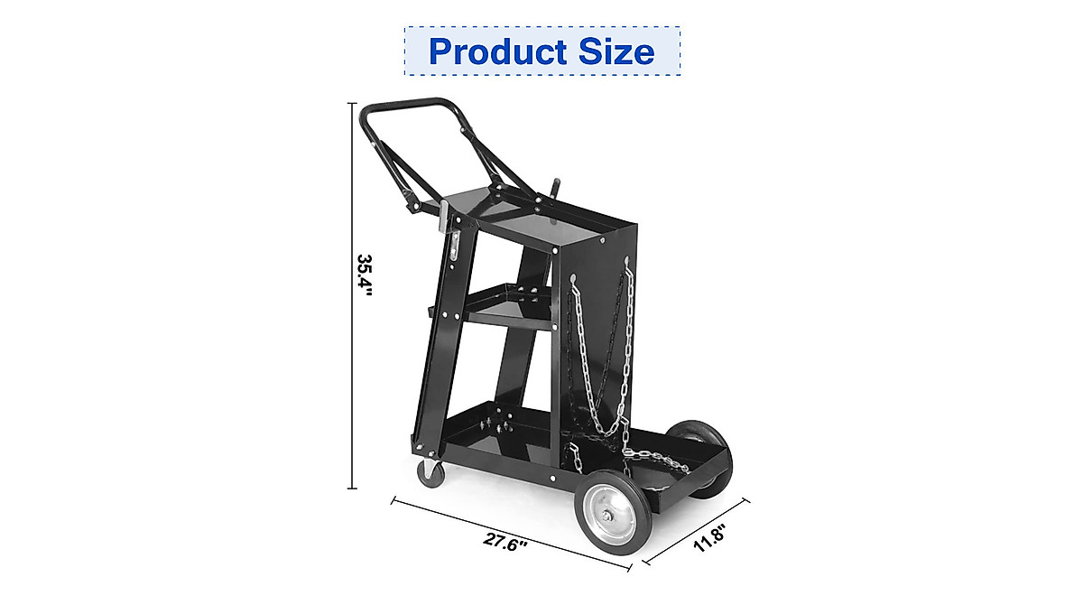 Henf Heavy Duty 3-Tier Welding Cart - Durable, Versatile Design