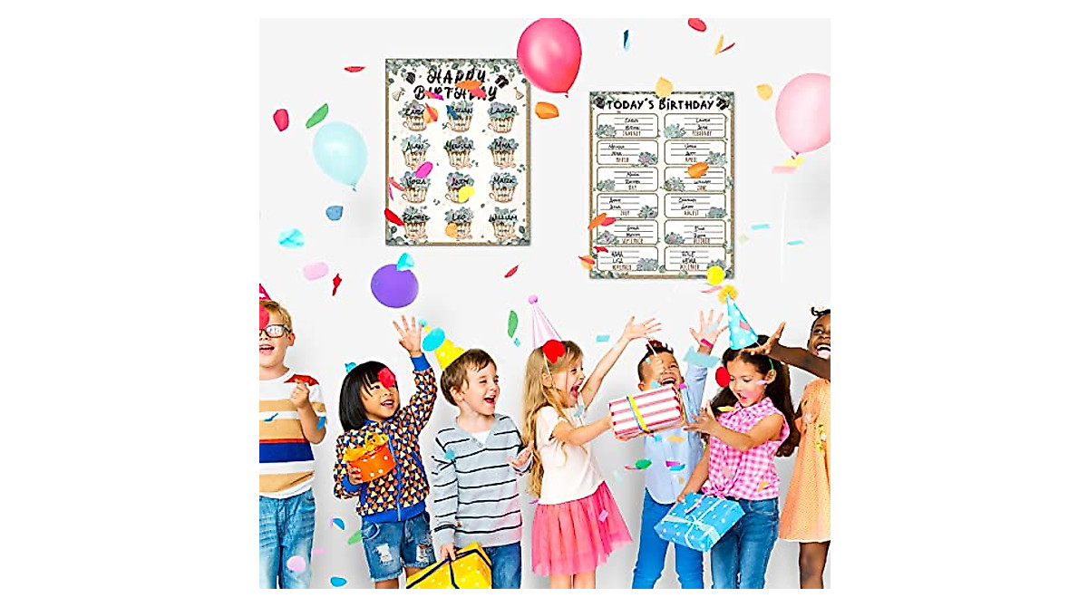 Eucalyptus Happy Birthday Poster Set for Classrooms
